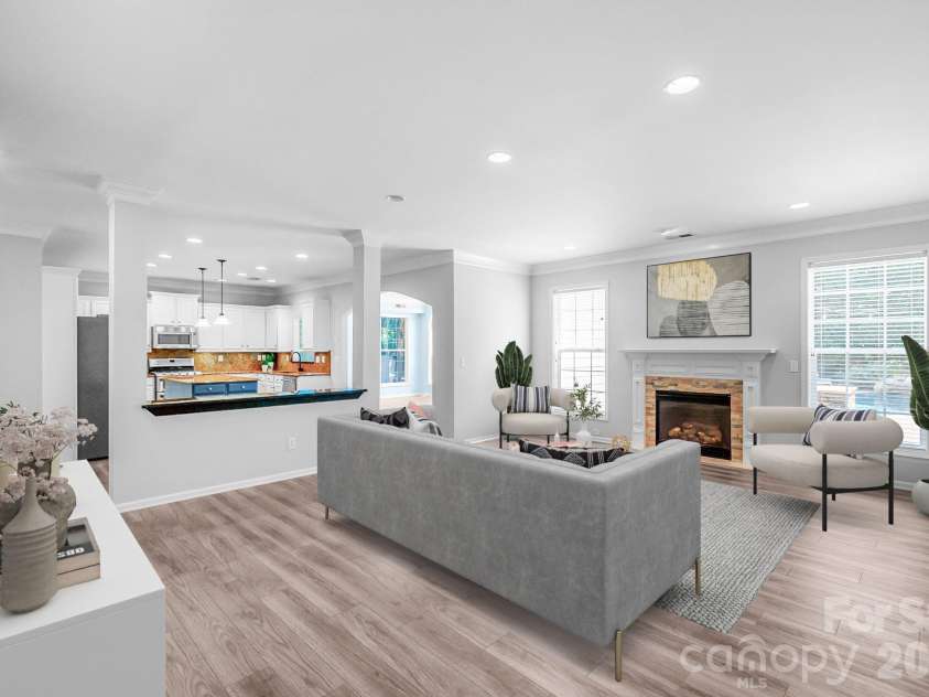 1107 Boulder Court, Waxhaw, NC 28173.  MLS# CAR4396049, YatesRealty ID 44112. Great room, virtually staged