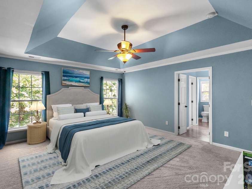 1107 Boulder Court, Waxhaw, NC 28173.  MLS# CAR4396049, YatesRealty ID 44112. Primary bedroom, virtually staged