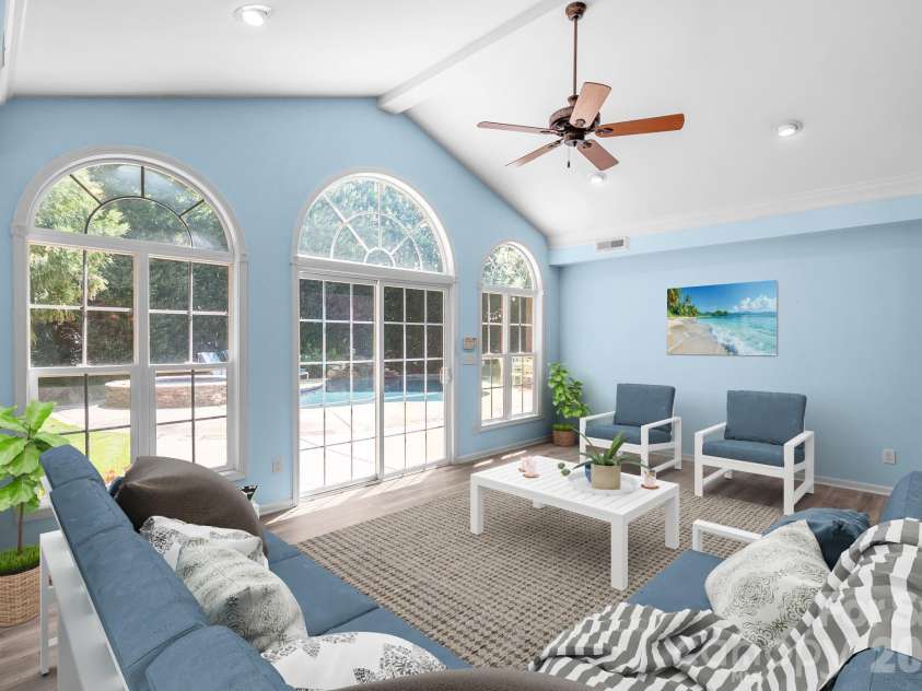1107 Boulder Court, Waxhaw, NC 28173.  MLS# CAR4396049, YatesRealty ID 44112. Sun room, virtually staged.