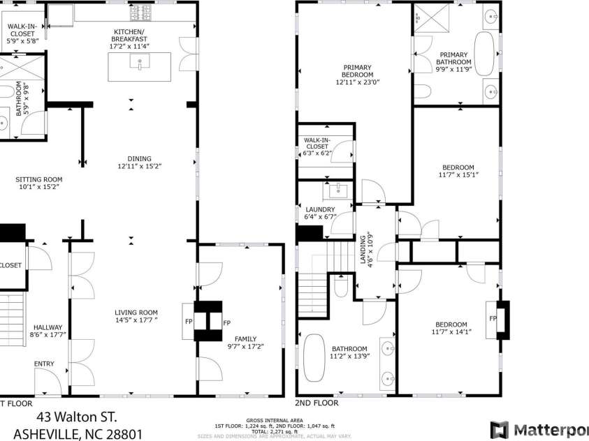 43 Walton Street, Asheville, NC 28801.  MLS# CAR4414367, YatesRealty ID 44124. Floor Plan