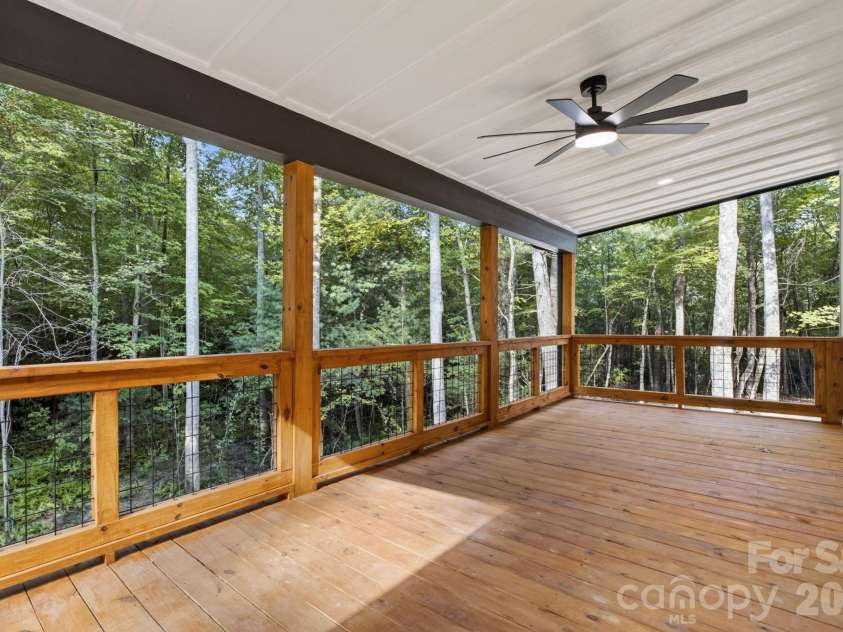1008 Bell Mountain Road, Zirconia, NC 28790.  MLS# CAR4407045, YatesRealty ID 44128. Covered back deck