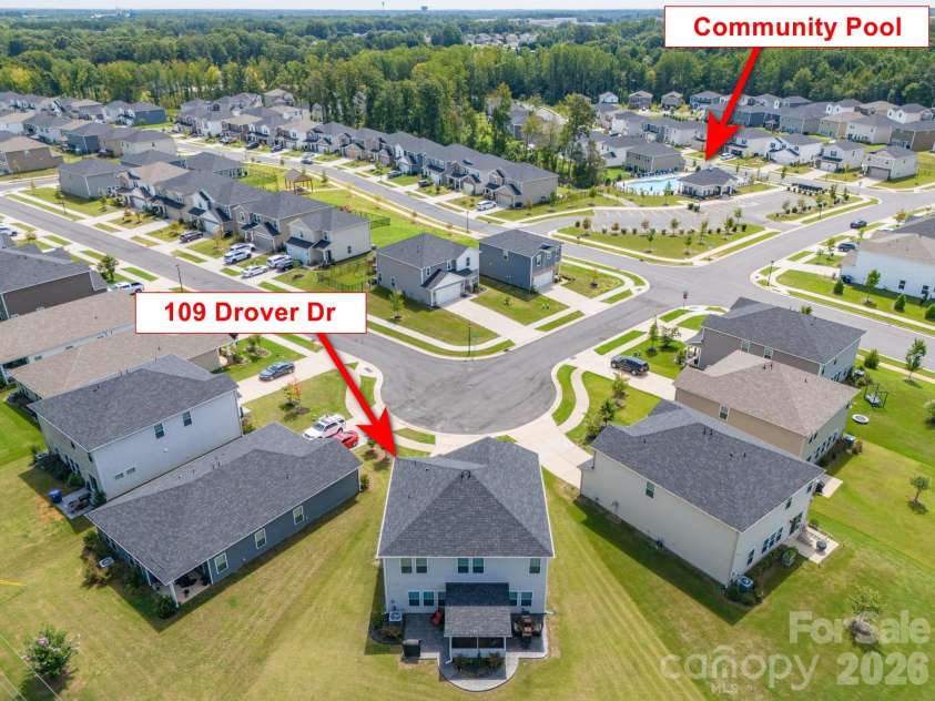 109 Drover Drive, Mooresville, NC 28115.  MLS# CAR4414628, YatesRealty ID 44134. 