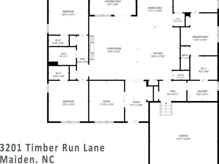 3201 Timber Run Lane, Maiden, NC 28650.  MLS# CAR4412257, YatesRealty ID 44145. 