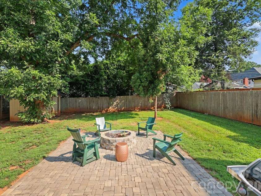 1333 Cortland Road, Charlotte, NC 28209.  MLS# CAR4413455, YatesRealty ID 44177. Paved Patio with Firepit