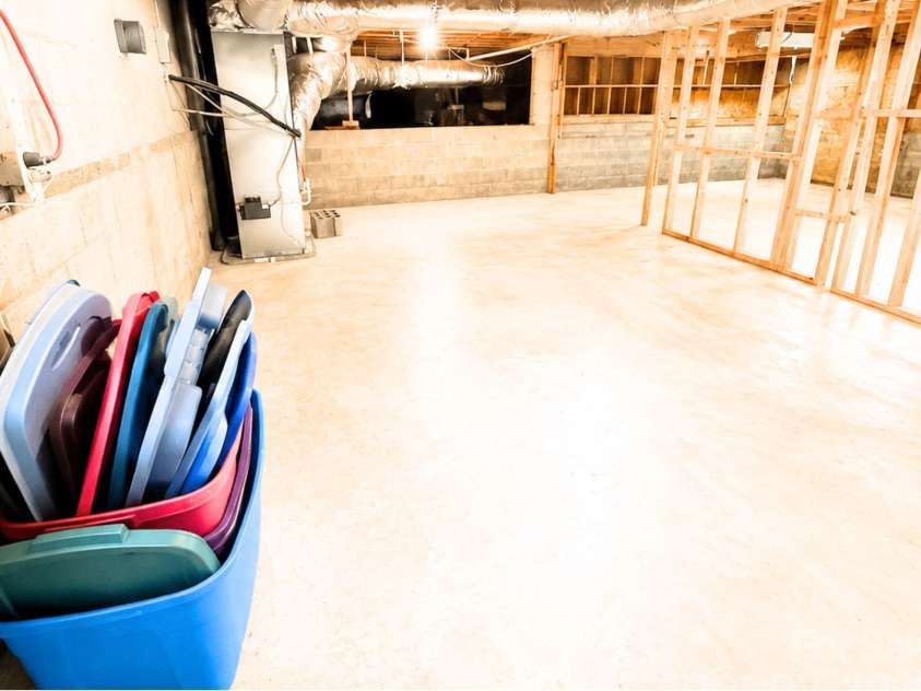 101 Sherry Drive, Stanley, NC 28164.  MLS# CAR4410482, YatesRealty ID 44231. Unfinished basement