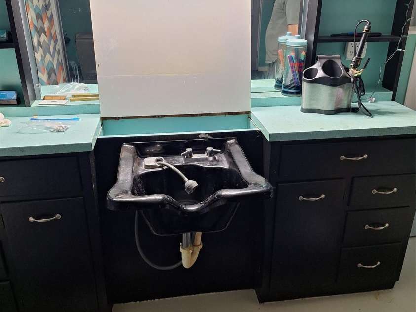 1876 Drexel Road, Valdese, NC 28690.  MLS# CAR4410903, YatesRealty ID 44233. Hair Washing Sink