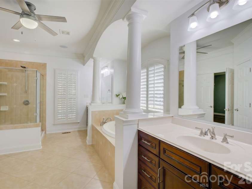 16815 Crosshaven Drive, Charlotte, NC 28278.  MLS# CAR4407553, YatesRealty ID 44305. Virtually painted primary bathroom