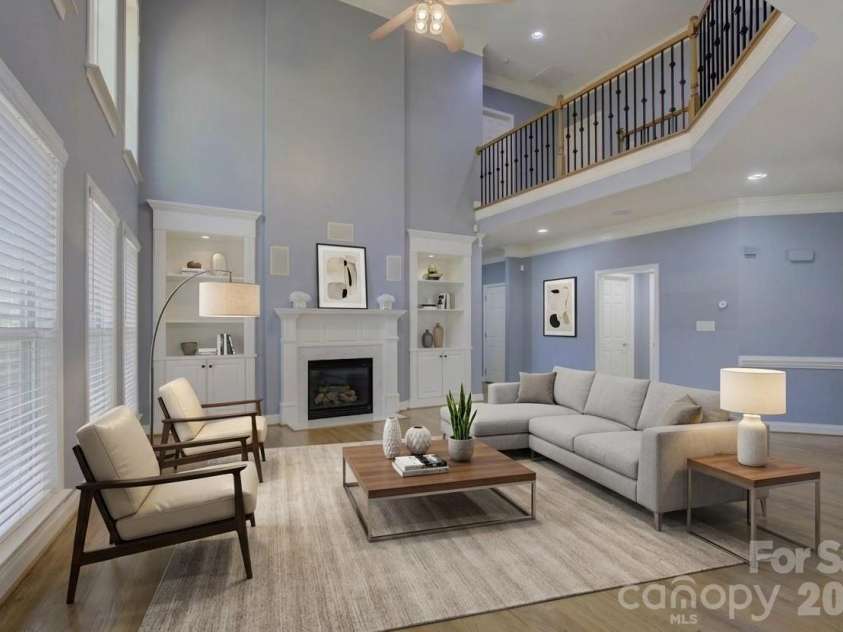 16815 Crosshaven Drive, Charlotte, NC 28278.  MLS# CAR4407553, YatesRealty ID 44305. Virtually staged living room