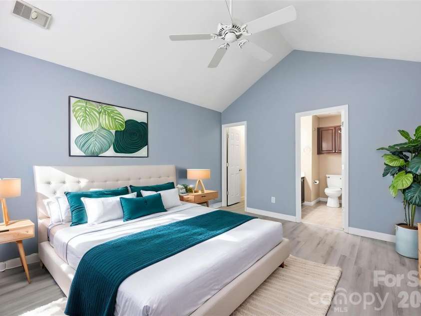 9609 Jack Russell Court, Charlotte, NC 28269.  MLS# CAR4414629, YatesRealty ID 44330. Primary Bedroom - Virtually Staged