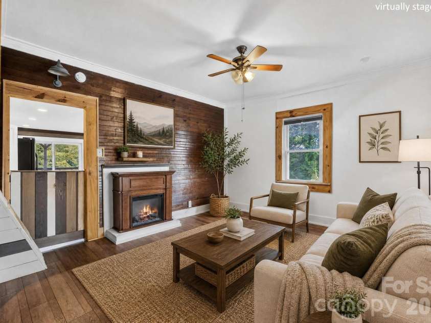 403 Spruce Street, Lenoir, NC 28645.  MLS# CAR4412597, YatesRealty ID 44388. Living Room virtually staged