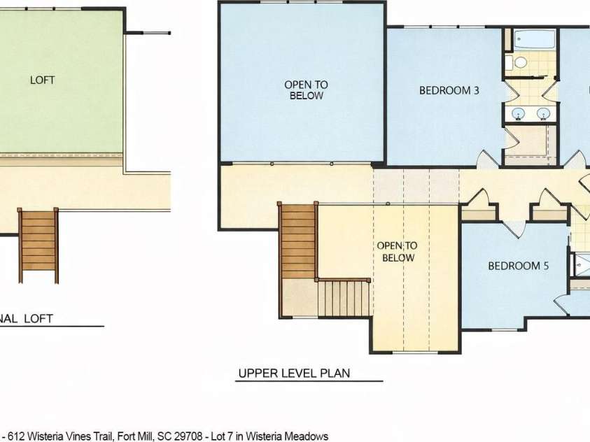 612 Wisteria Vines Trail, Fort Mill, SC 29708.  MLS# CAR4345926, YatesRealty ID 4442. Upper Floor Plan