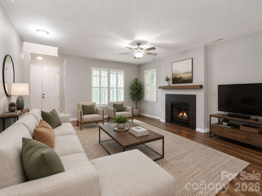 3021 Cresthill Drive, Charlotte, NC 28212.  MLS# CAR4413066, YatesRealty ID 44424. Virtually Staged (Living Room)