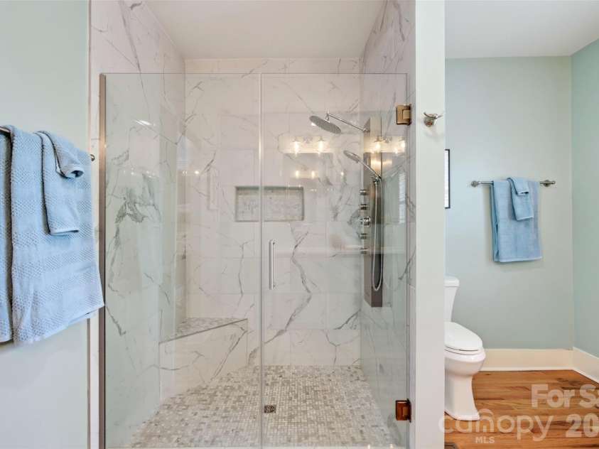 55 Edgemont Road, Asheville, NC 28801.  MLS# CAR4412693, YatesRealty ID 44449. Primary bathroom shower