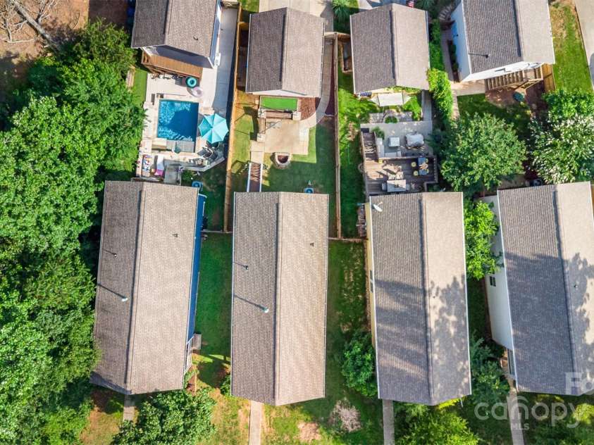 12304 Huntersville Concord Road, Huntersville, NC 28078.  MLS# CAR4268333, YatesRealty ID 4456. Aerial view of home, yards, and garage