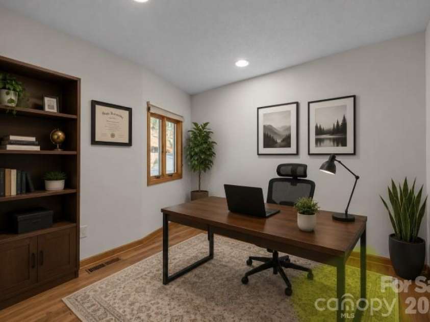 1105 High Vista Drive, Mills River, NC 28759.  MLS# CAR4414362, YatesRealty ID 44568. Main floor office staged