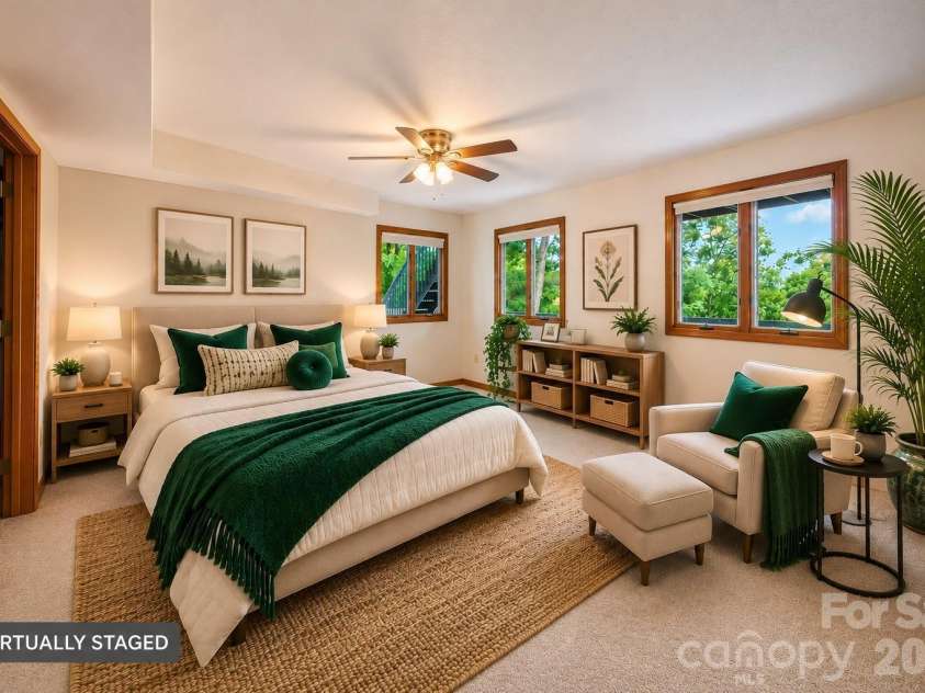 1105 High Vista Drive, Mills River, NC 28759.  MLS# CAR4414362, YatesRealty ID 44568. Virtually staged bedroom/flex  in basement 1