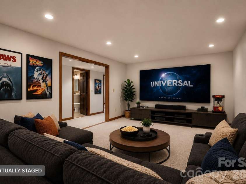 1105 High Vista Drive, Mills River, NC 28759.  MLS# CAR4414362, YatesRealty ID 44568. Virtually staged theater/flex in basement
