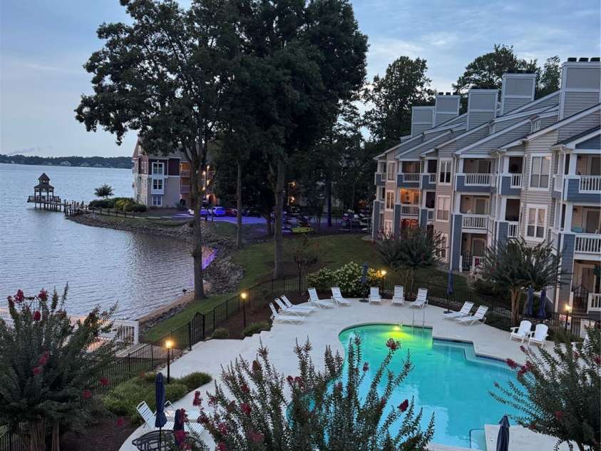 930 Southwest Drive, Davidson, NC 28036.  MLS# CAR4414435, YatesRealty ID 44582. View from the private balcony