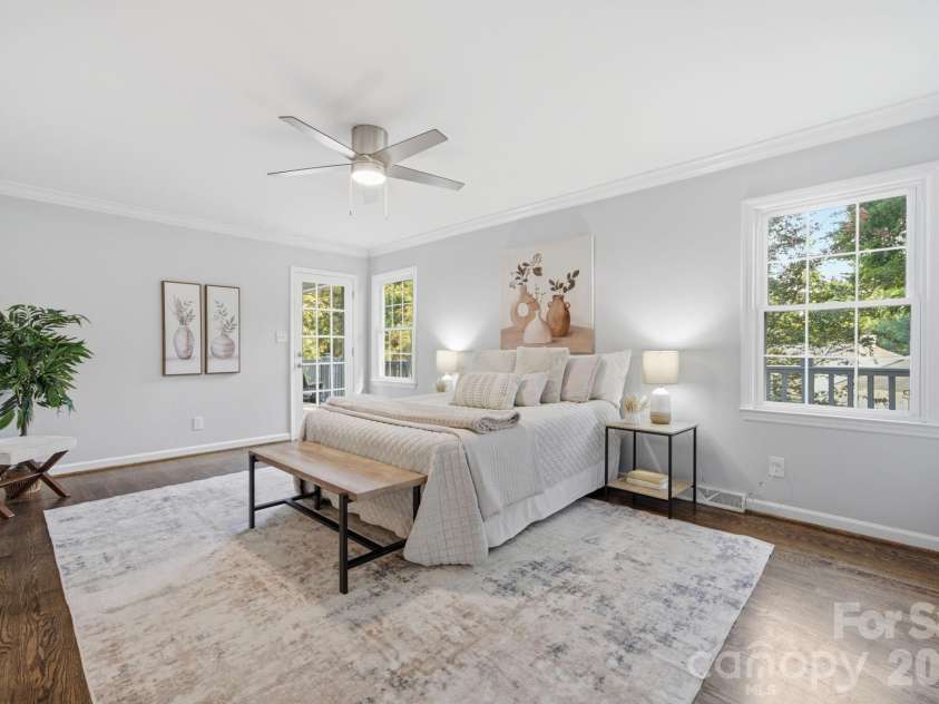 8323 Cliffside Drive, Charlotte, NC 28270.  MLS# CAR4413932, YatesRealty ID 44601. Primary suite with door to back deck
