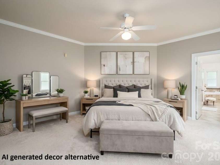 5023 Samuel Pinckney Drive, Belmont, NC 28012.  MLS# CAR4411025, YatesRealty ID 44620. Primary Bedroom - updated decor idea