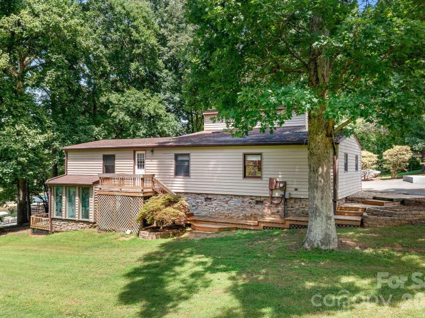 7224 Right Angle Street, Sherrills Ford, NC 28673.  MLS# CAR4411312, YatesRealty ID 44630. Left Front view shows the beautiful mature Japanese Maple Tree