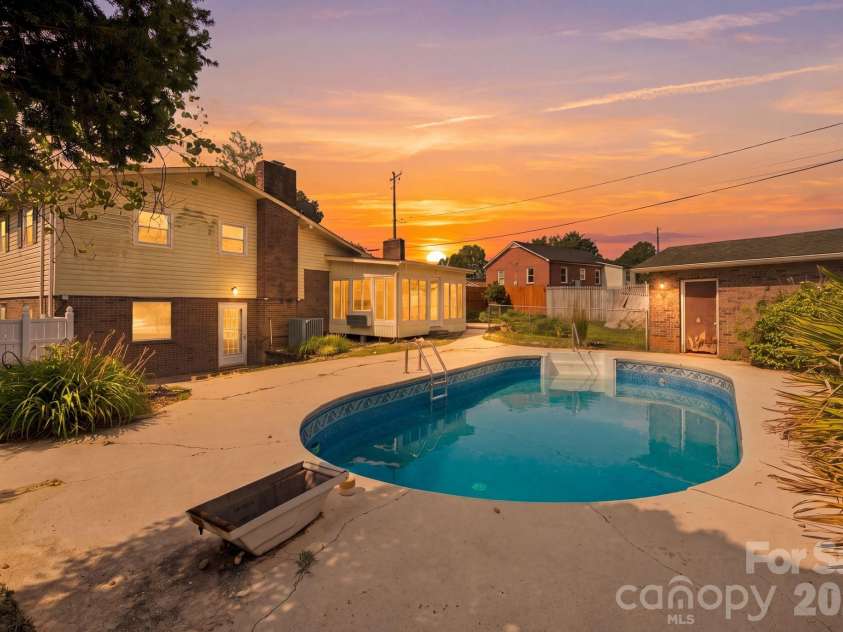 19 Pj Mcree Road, Maiden, NC 28650.  MLS# CAR4414681, YatesRealty ID 44639. Pool virtually filled and virtual twilight