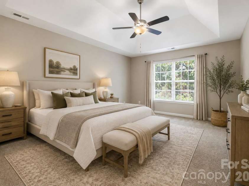 9611 Worley Drive, Charlotte, NC 28215.  MLS# CAR4415040, YatesRealty ID 44686. Virtually Staged Primary Bedroom