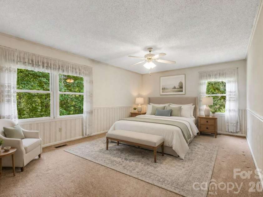 11 Ridgeway Drive, Weaverville, NC 28787.  MLS# CAR4414965, YatesRealty ID 44696. Primary Bedroom Virtually Staged