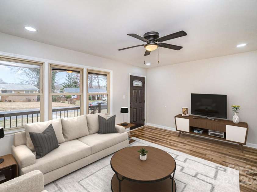 5310 Myrica Lane, Charlotte, NC 28213.  MLS# CAR4228798, YatesRealty ID 4470. Living room-virtually staged