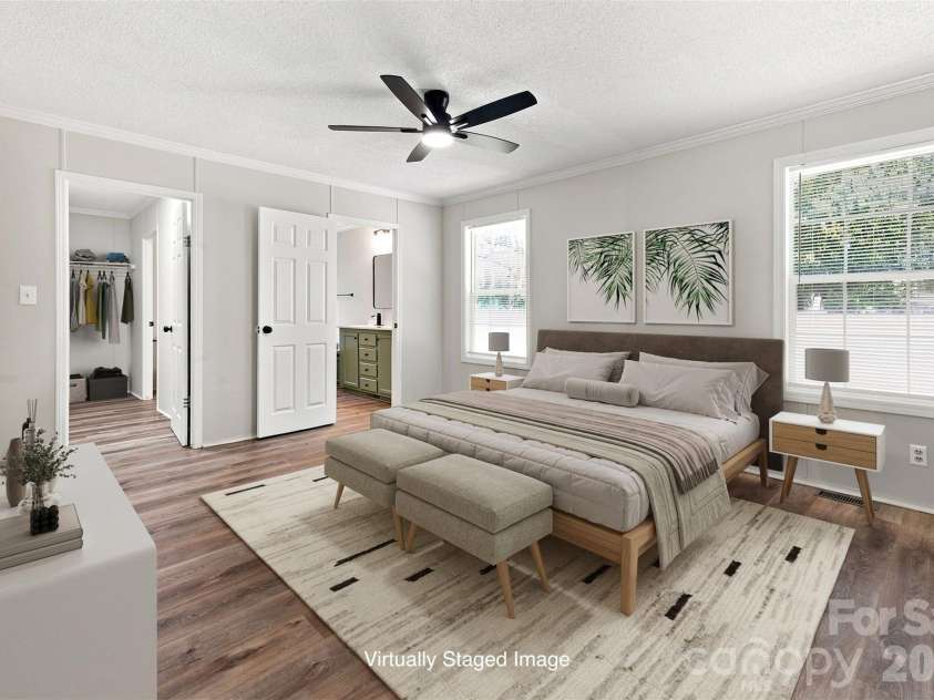 262 Upper Stanley Road, Stanley, NC 28164.  MLS# CAR4413693, YatesRealty ID 44776. Primary Bedroom Virtually Staged