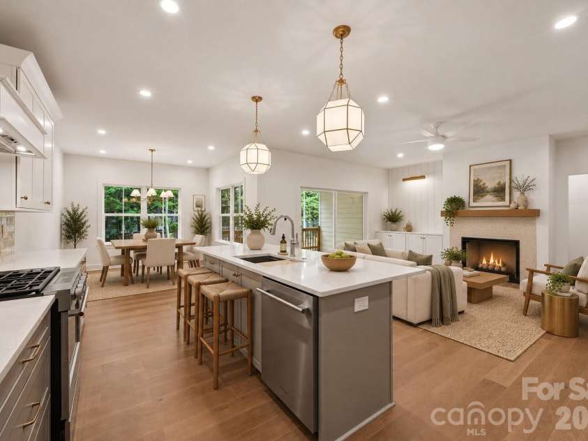 2311 Chateau Court, Matthews, NC 28105.  MLS# CAR4407256, YatesRealty ID 44799. Kitchen (image contains AI-generated virtual staging).