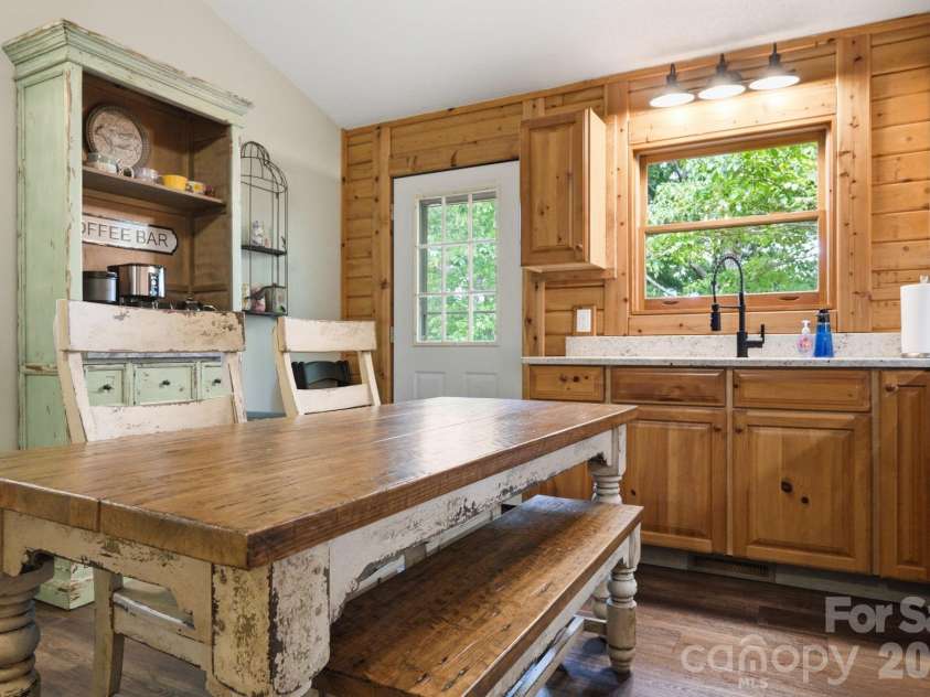 345 Chalk Dust Trail, Purlear, NC 28665.  MLS# CAR4415020, YatesRealty ID 44809. Custom Dining Table & Coffee Bar