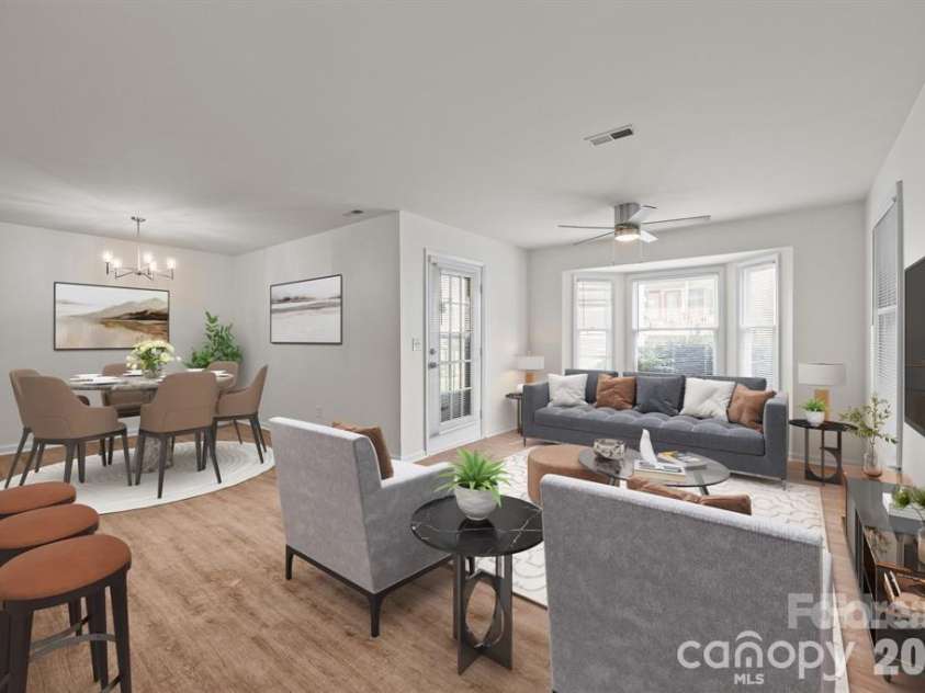 6203 Rosecroft Drive, Charlotte, NC 28215.  MLS# CAR4409527, YatesRealty ID 44835. Virtually staged open concept living room