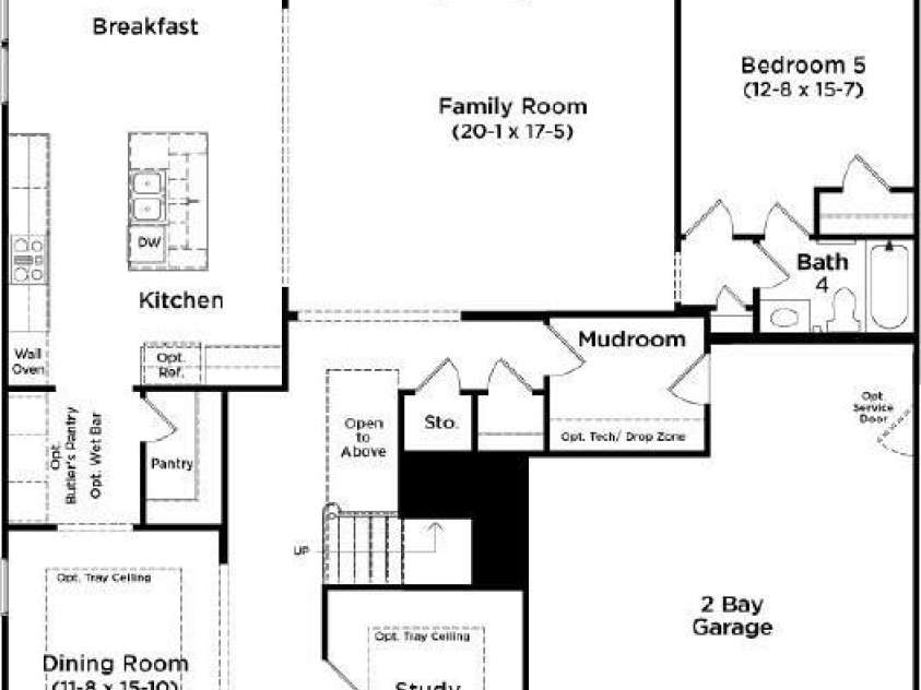 3031 Grandiose Drive, Indian Trail, NC 28079.  MLS# CAR4411902, YatesRealty ID 44844. Floor Plan for Stonehaven Currently Under Construction - First Floor