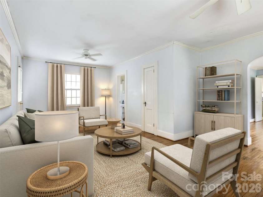 646 Marsh Road, Charlotte, NC 28209.  MLS# CAR4410641, YatesRealty ID 44858. Living Room - virtually staged to show layout