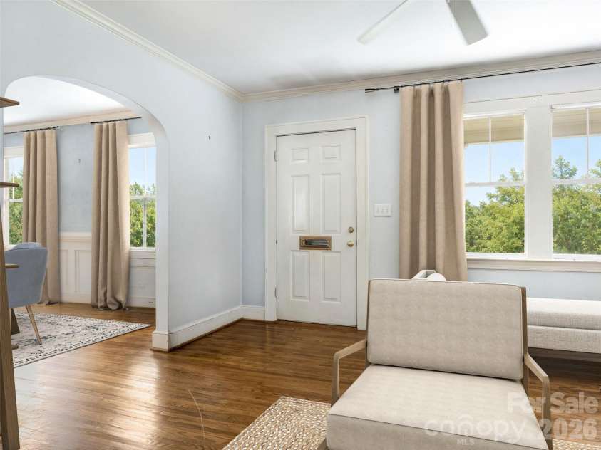 646 Marsh Road, Charlotte, NC 28209.  MLS# CAR4410641, YatesRealty ID 44858. Living/Dining - virtually staged to show layout