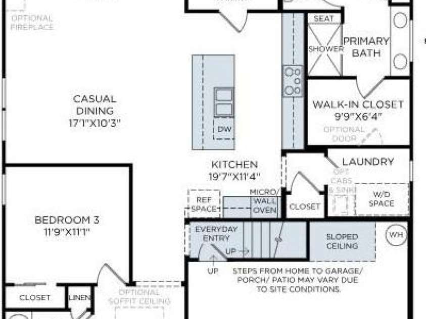 2250 Whitebark Drive, Indian Land, SC 29707.  MLS# CAR4415447, YatesRealty ID 44919. First floor - Floorplan