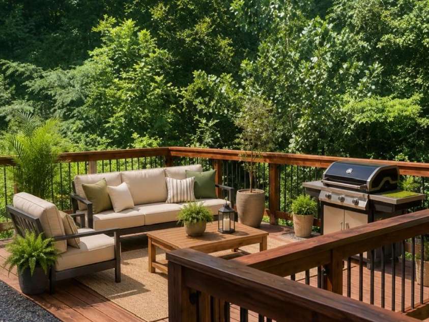 6524 Mintbrook Drive, Mint Hill, NC 28227.  MLS# CAR4415376, YatesRealty ID 44958. AI generated image of the deck