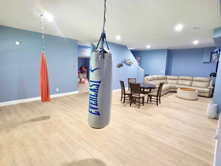 124 Providence Place, Chocowinity, NC 27817.  MLS# CAR4415044, YatesRealty ID 45018. Basement Man Cave area