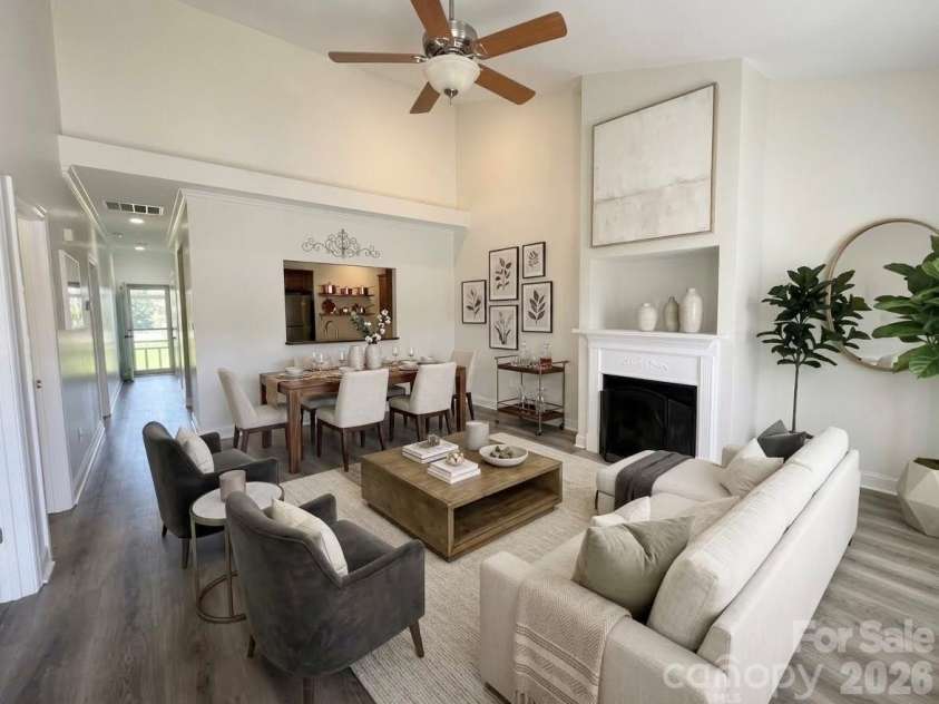 2795 Clover Road, Concord, NC 28027.  MLS# CAR4413117, YatesRealty ID 45061. Virtually staged living/dining room