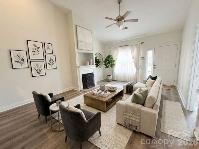2795 Clover Road, Concord, NC 28027.  MLS# CAR4413117, YatesRealty ID 45061. Virtually staged living/dining room
