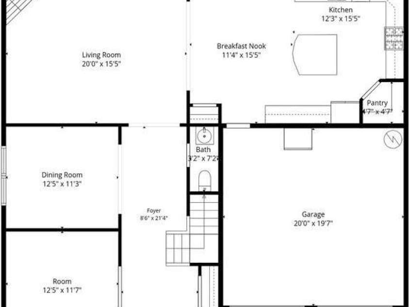 3829 Franklin Meadows Drive, Matthews, NC 28105.  MLS# CAR4412409, YatesRealty ID 45095. Main Level Floor Plan