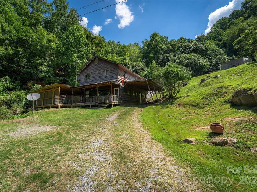 1145 Woolyshot Branch Road, Hot Springs, NC 28743.  MLS# CAR4295648, YatesRealty ID 451. Driveway. 