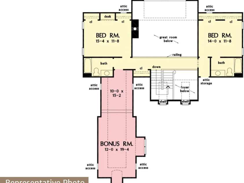 320 Downing Drive, Kings Mountain, NC 28086.  MLS# CAR4409944, YatesRealty ID 45110. 2nd Floor Layout
