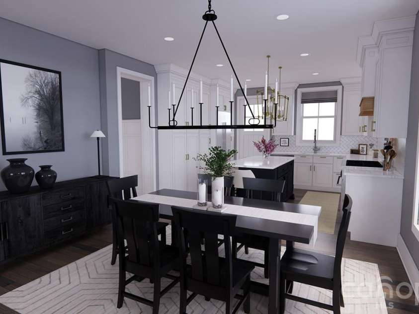 166 Williams Meadow Loop, Hendersonville, NC 28739.  MLS# CAR4406204, YatesRealty ID 45159. Dining Area-Rendering courtesy of Royal Oaks Design.