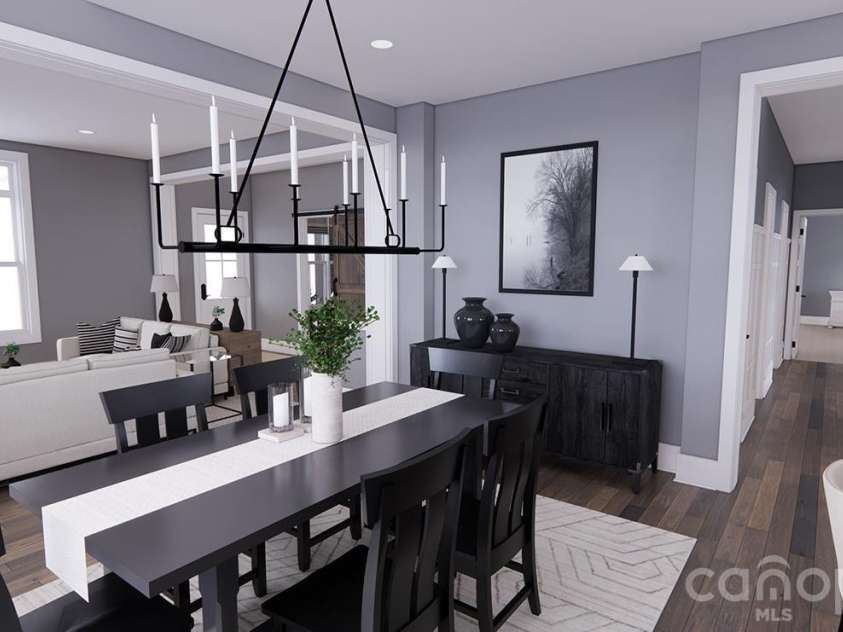 166 Williams Meadow Loop, Hendersonville, NC 28739.  MLS# CAR4406204, YatesRealty ID 45159. Kitchen & Dining-Rendering courtesy of Royal Oaks Design.