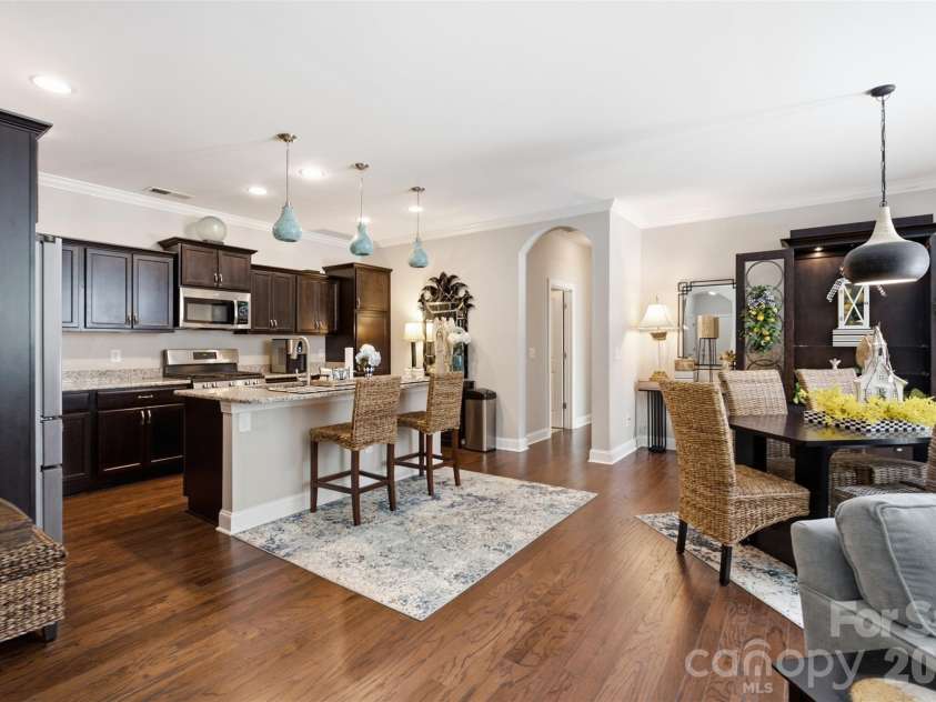 17004 Courtside Landing Drive, Cornelius, NC 28031.  MLS# CAR4415612, YatesRealty ID 45195. Dining Area and Kitchen Island