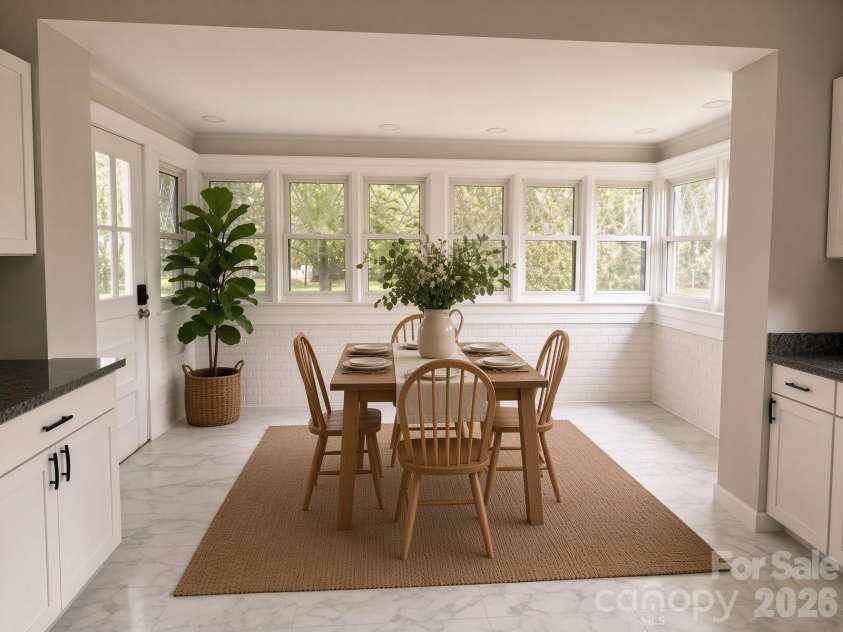 2709 Main Avenue, Newton, NC 28658.  MLS# CAR4415112, YatesRealty ID 45198. AI staged breakfast area