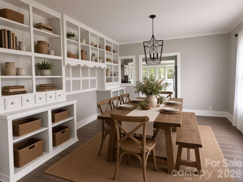 2709 Main Avenue, Newton, NC 28658.  MLS# CAR4415112, YatesRealty ID 45198. AI staged dining room