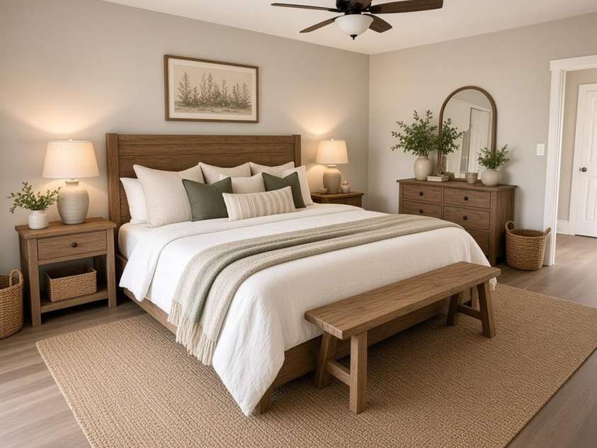 2709 Main Avenue, Newton, NC 28658.  MLS# CAR4415112, YatesRealty ID 45198. AI staged master bedroom